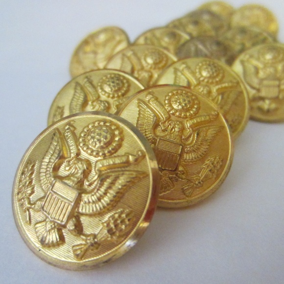 Brass American Waterbury Button Co Conn E Pluribus Unum Superior Buttons - Picture 2 of 12